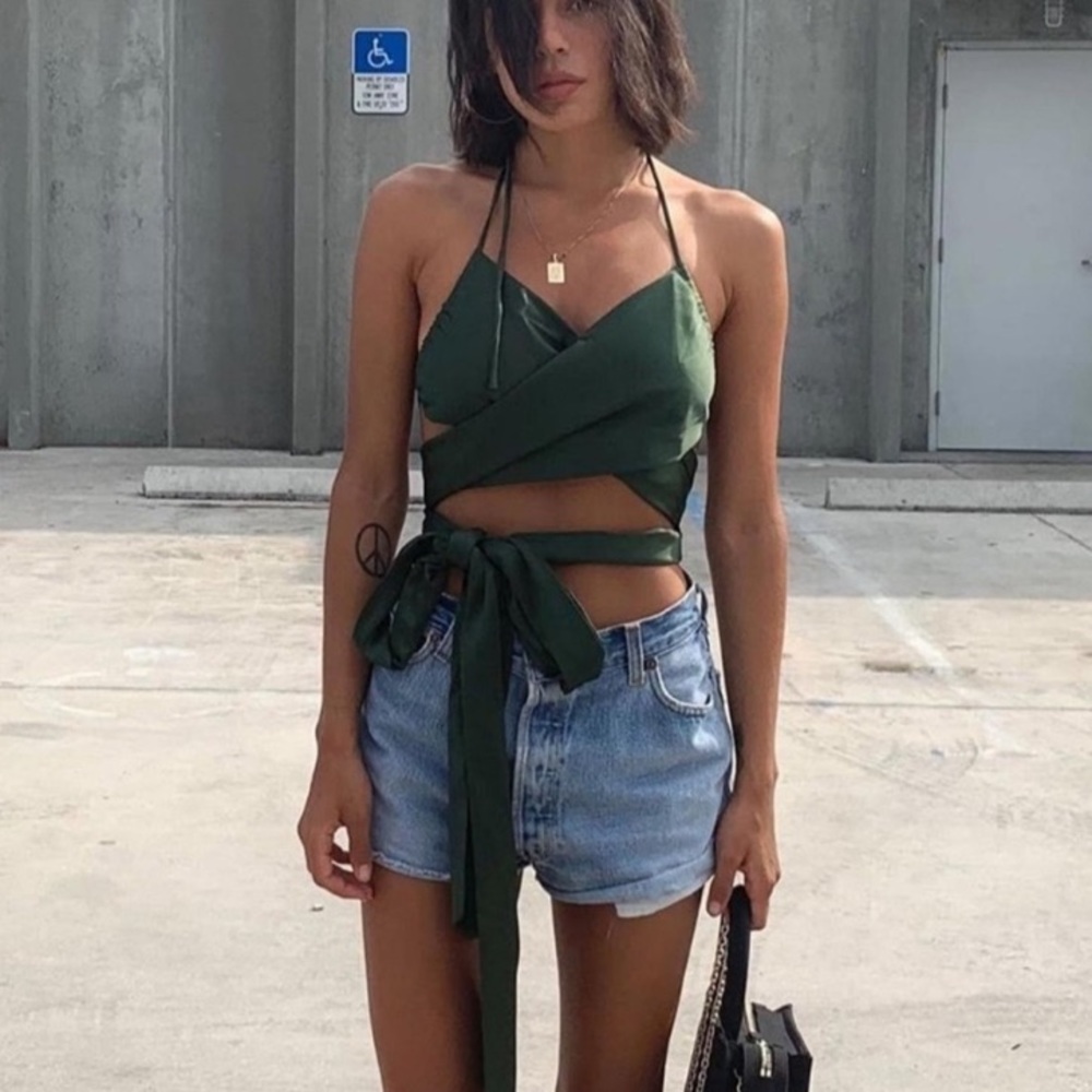 Lioness green wrap top